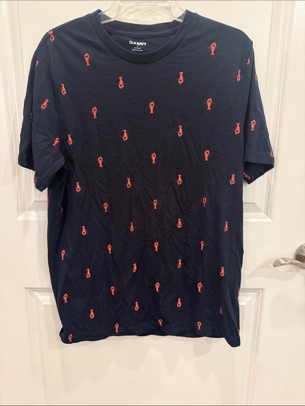 Old Navy Navy Short-Sleeve Tee with Red Lobster Motif